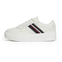 Tommy Hilfiger STRIPES PLATFORM SNEAKER ( Niedriger Schnitt (Schuhe) Damen, Weiß (Ecru), 40 EU