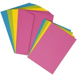 Clairefontaine 20 farbige C6 Briefumschläge mit Karten »Pollen Sommer« 110 x 155 mm gelb, 11.4x11.4 cm