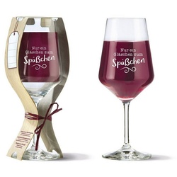 GILDE Rotweinglas Weinglas ‚Nur ein Gläschen zum Späßchen‘ 500ml, Glas