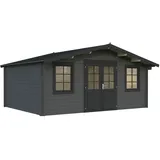 Palmako Gartenhaus Klara 17,0 m2 FSC Mix 70 % - 28 mm dunkelgrau/anthrazit
