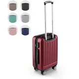 Easy Move ABS Hartschalenkoffer [ERGONOMISCH & SICHER] - Großer Trolley Koffer mit 360° Rädern, Zahlen Schloss - reisekoffer groß, hartschalenkoffer, Luggage (Wine Red, 54cm) *