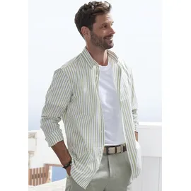 John Devin Langarmhemd »Regular Fit«, Streifenhemd mit Button-down-Kragen, aus reiner Baumwolle John Devin gelb-gestreift