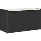 vidaXL Outdoor-Sitzbank mit Stauraum und Kissen Schwarz 100 cm