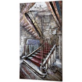 Gilde Wandbild Treppe Gallery - Handarbeit Kunstobjekt aus Metall - Farbe: mehrfarbig - Höhe 120 cm breite 70 cm