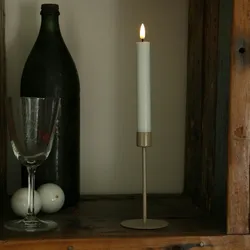 Stabkerzenhalter Kerzenständer Tafelkerzenhalter H: 14cm beige