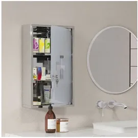 Homcom Medizinschrank Arzneischrank Erste Hilfe Schrank mit Schloss Edelstahl 30 x 18 x 50 cm