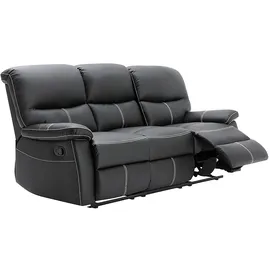 vente-unique Couchgarnitur Relax 3+2+1 - Kunstleder - schwarz