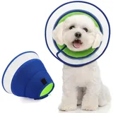 Halskrause Hund Weich, Schutzkragen Leckschutz Hund mit PVC, Atmungsaktive Halskrausen für Hunde, Einstellbarer Hundekragen Leckschutz, Haustier Elisabethanischer