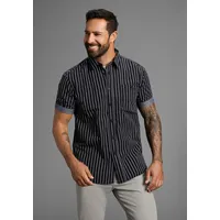 MAN'S WORLD Kurzarmhemd modern gestreift, Gr. M (39/40) N-Gr,