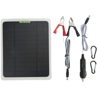 RV Solarpanel Kit, Auto 12V 20W Monokristallin Dualer USB Autobatterie Solarpanel mit Batterieklemmenkabel + Zigarettenanzünderkabel für Wohnmobil, Auto, Boot