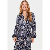 St Tropez Sommerkleid SAINT TROPEZ "EdaSZ Maxi Dress" Gr. XL (42), N-Gr, schwarz (black zebra leaves) Damen Kleider Midikleider mit Volant