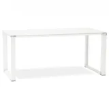 Alterego Schreibtisch, Weiß, Metall, Glas, 80x73x160 cm, Arbeitszimmer, Schreibtische, Bürotische