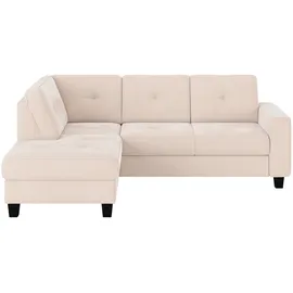 Home Affaire Ecksofa HOME AFFAIRE "Varese", beige (creme), B:226cm H:91cm T:170cm, 100% Polyester, Sofas, Ecksofa, wahlweise mit Bettfunktion und Bettkasten