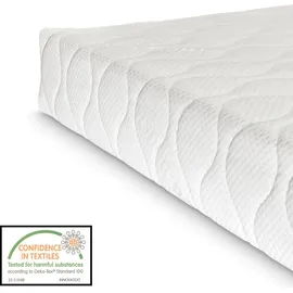 [en.casa] Polsterbett Porvoo mit Matratze Samt 140x200 cm Dunkelgrün