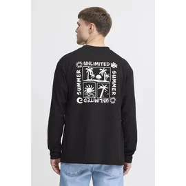 !Solid Langarmshirt SDOdani", Herren, Gr. L, schwarz (true schwarz), Obermaterial: 50% Baumwolle CO. 50% Polyester PES., Shirts Langarmshirt