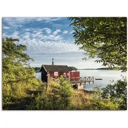Leinwandbild ARTLAND "Schärengarten schwedischen Küste I", grün (farbe bild(er): grün), B:80cm H:60cm T:1,8cm, Canvas, Leinwand, Bilder, auf Keilrahmen gespannt
