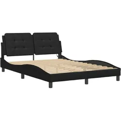 vidaXL Bett mit LED-Beleuchtung und Matratze Schwarz 120x200 cm