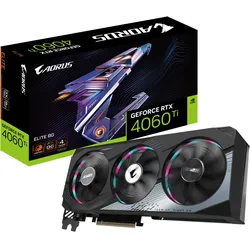 Gigabyte AORUS GeForce RTX 4060 Ti ELITE 8G Grafikkarte - 8GB GDDR6, 2x HDMI, 2x DP