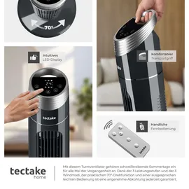 Tectake Turmventilator 90 cm Anthrazit