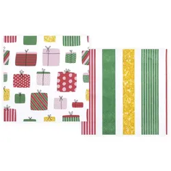 Home Fashion®, Gifts upon Gifts, Cocktail-Servietten 25 cm x 25 cm, im Viertelfalz, 2 Designs je Packung, 20 Stück pro Pack