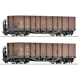 Roco 2-tlg. Set: Offene Güterwagen 6640004 H0/H0e