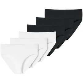 SCHIESSER Midislip 6 St. Schwarz/Weiß S