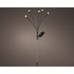 Lumineo Solar Stabbeleuchtung Outdoor 70cm 5 Bienen LEDs Kunststoff Solarleuchte Garten Stablampe Gartenleuchte Solarlampen Wegeleuchte Gartendeko Warmweiß