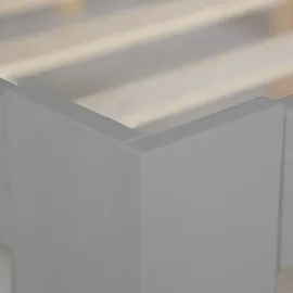 Homestyle4u Holzbett Grau Holz, Kiefer, 140x200 cm, Schlafzimmer, Betten