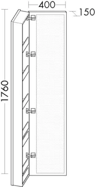 Burgbad Ganzkörperspiegel Lin20 Melamin 1760x400x150 Tectona Dekor Zimt, SPQN040LF5358 SPQN040LF5358