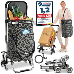 ELONEO Einkaufstrolley Treppensteiger mit Kühlfach, Einkaufsroller klappbar, Shopping Trolley