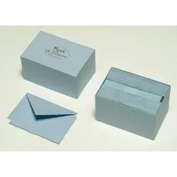 G.Lalo 2x Lalo, Schachtel Mode de Paris, 30 Karten 97x152 mm und 30 Umschläge 100x158 mm, mit Büttenrand - Blau 92302L
