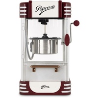 h.koenig Popcorn Machine, einfach und schnell, Retro-Design, Topf aus Edelstahl und Aluminium, Kapazität 50 g, 360 W