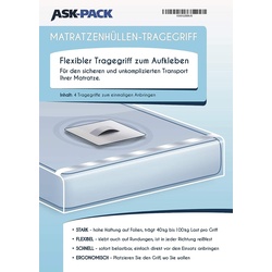 ASK Pack 4 Stück Tragegriffe zum aufkleben auf Matratzenhüllen, Komfortables tra...