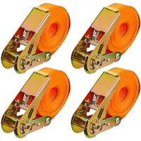 Relaxdays Spanngurte mit Ratsche, 4er Set, 5 m, 500