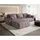 cornero Ecksofa Velours 3-Sitzer Dunkelrosa