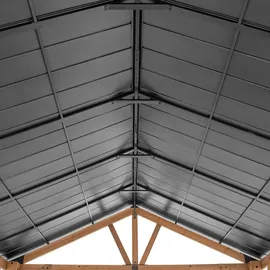Sunjoy Gazebo Rebra Zedernholz 404 cm x 465 cm Anthrazit FSC®