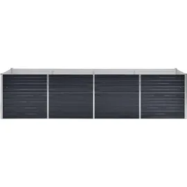 vidaXL Garten-Hochbeet verzinkter Stahl rechteckig 320 x 80 x 77 cm anthrazit