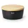 Continenta Brottopf mit Holzdeckel oval 27 cm matt schwarz