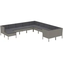vidaXL Garten-Lounge-Set 11-tlg. grau