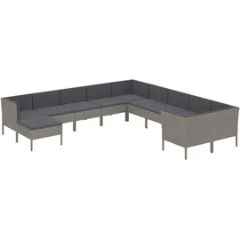 vidaXL Garten-Lounge-Set 11-tlg. grau