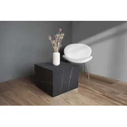 Beistelltisch KAYOOM "Cuboid 125, modernes Design, robuste Konstruktion", schwarz, B:55cm H:40cm T:55cm, MDF mit lackfreiem 3D-Papier, Tische, vielseitig einsetzbar, edle Oberfläche, robuste Konstruktion