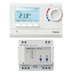 Theben 8339502 Uhrenthermostat mit Funksteuerung, 7 Tage, 2 Zonenregelung RAMSES 833 top2 HF Set 2