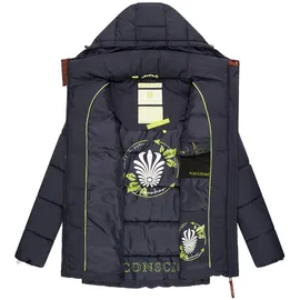 Navahoo Winterjacke Wattewölkchen navy / kastanienbraun / weiß M