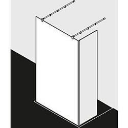 Kermi Xb Glasanlage XBFW112020VUK 120x200cm, silber hochglanz, ESG SR Opaco, 90Grad Stabilisierung