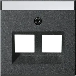 Gira Zentralplatte Mod-Jack 2-fach anthrazit System 55 264028 mit Beschr.Feld