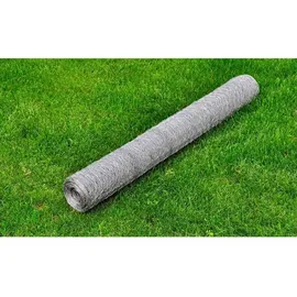 vidaXL Maschendrahtzaun 25 x 75 cm Silber/Stahl