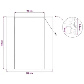 vidaXL Rollo Natur 160 x 160 cm Bambus/braun