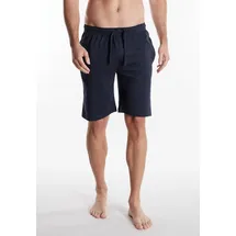 Tom Tailor Bermudas TOM TAILOR "Cansas", Herren, Gr. 48S, N-Gr, blau (blau, dunkel, uni), Single Jersey, Obermaterial: 100% Baumwolle, unifarben, Basic knielang, Hosen Bermudas, Bindeband, Seitentaschen, bequem, atmungsaktiv, elastisch
