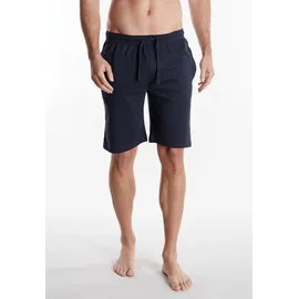 Tom Tailor Bermudas TOM TAILOR "Cansas", Herren, Gr. 48S, N-Gr, blau (blau, dunkel, uni), Single Jersey, Obermaterial: 100% Baumwolle, unifarben, Basic knielang, Hosen Bermudas, Bindeband, Seitentaschen, bequem, atmungsaktiv, elastisch