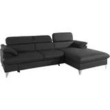 Cotta Ecksofa »Caluso L-Form«, mit Kopfteilverstellung, wahlweise mit Bettfunktion & Bettkasten schwarz